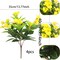 4 Pcs Summer Potted Plants, Artificial Flowers Outdoor Impatiens UV Resistant Silk Impatiens Flowers Yellow Faux Flowers Impatiens Bushes Artificial Impatiens for Pot Patio Lawn Garden Hanging Basket Porch Decor